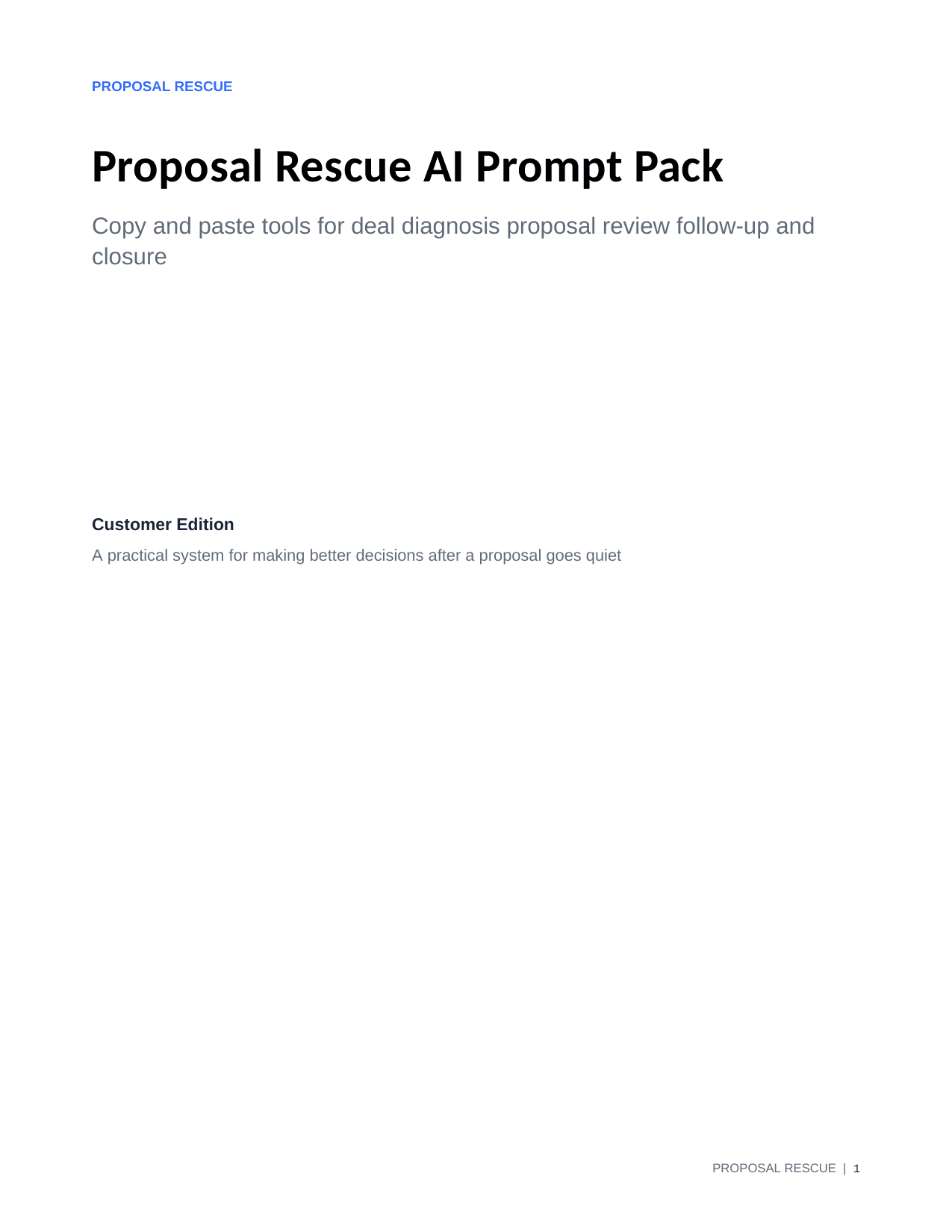 Proposal Rescue AI Prompt Pack cover